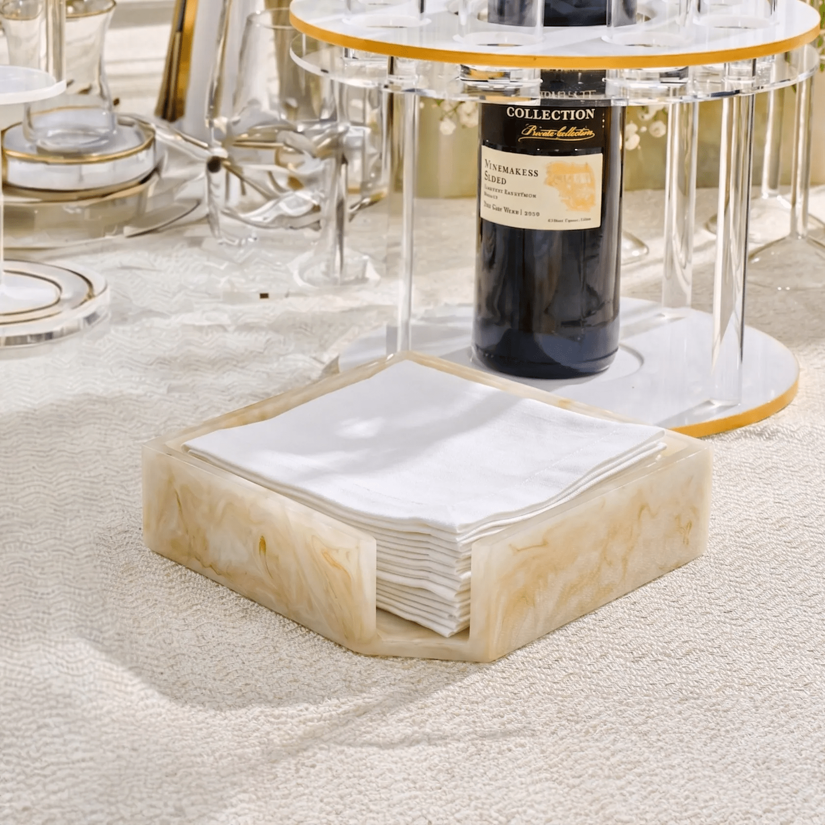 Square Resin Napkin Holder - Waterdale Collection