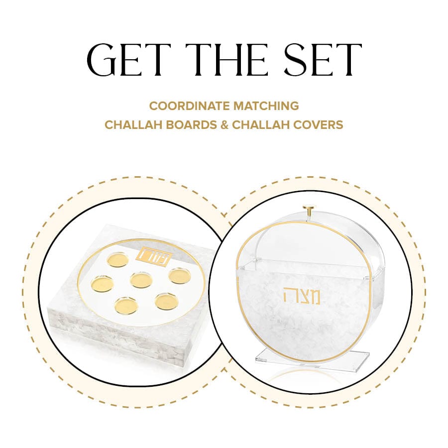 Standing Pearlstone Seder Plate & Matzah Box Set - Waterdale Collection