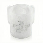 Al Netilas Yadayim Resin Washing Cup in white pearl finish with silver Hebrew inscription, modern Judaica hand washing cup.
