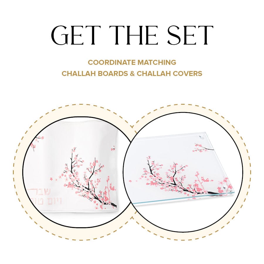 Cherry Blossom Challah Board & Cover Bundle