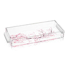 Cherry Blossom Towel Set by Waterdale Collection in clear acrylic box, featuring pink floral design on white towels.