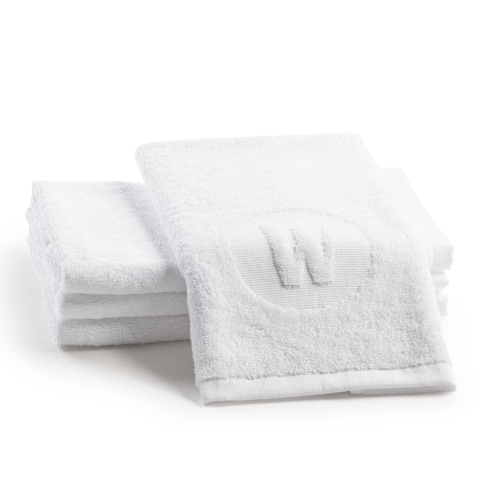 Circle Initial W Embossed Finger Towel
