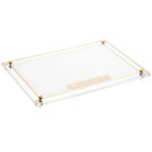 Classic 2.0 Hadlokas Neiros Set by Waterdale Collection featuring clear glass tray with wooden handles and corner posts