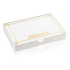 Waterdale Collection - White tray with gold trim on a white background - chanukah storage  ray