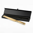 Professional serrated bread knife in luxury black gift box, premium kitchen cutlery for artisan sourdough - Waterdale Collection