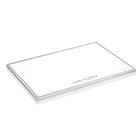 Classic Hadlokas Neiros Set by Waterdale Collection - white rectangular board with silver frame for Shabbat candle lighting