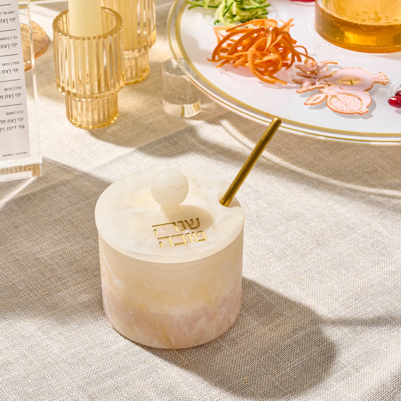 RH-HD-RO-RS-GO Classic Round Resin Honey Dish Gold