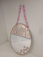 Color it Acrylic Mosaic Modeh Ani with purple beaded hanging chain.