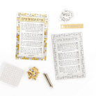 Interactive "Color It" Acrylic Mosaic Tefillah Lebonim tabletop plaque, featuring a DIY Jewish prayer for children with a modern mosaic design on clear lucite.