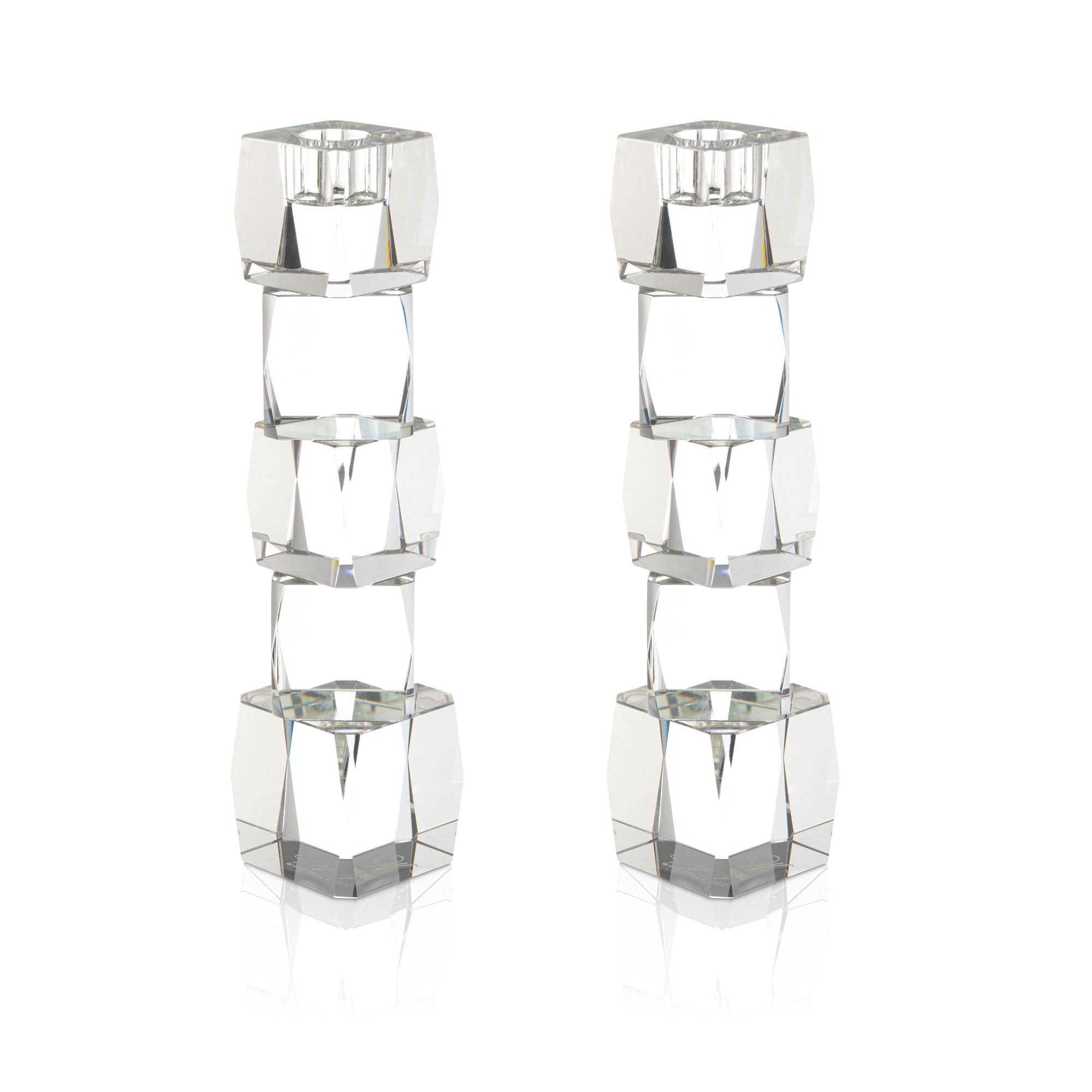 Crystal Cube Candlesticks - Waterdale Collection