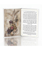 Deluxe leather painted Megillas Esther featuring painted harvest imagery and Hebrew Megillah text