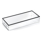 Edge Towel Set in white with black trim border, displayed in open rectangular packaging from Waterdale Collection