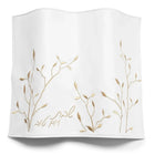 Waterdale Collection embroidered leaf challah board and cover set with delicate botanical designs on white linen fabric.