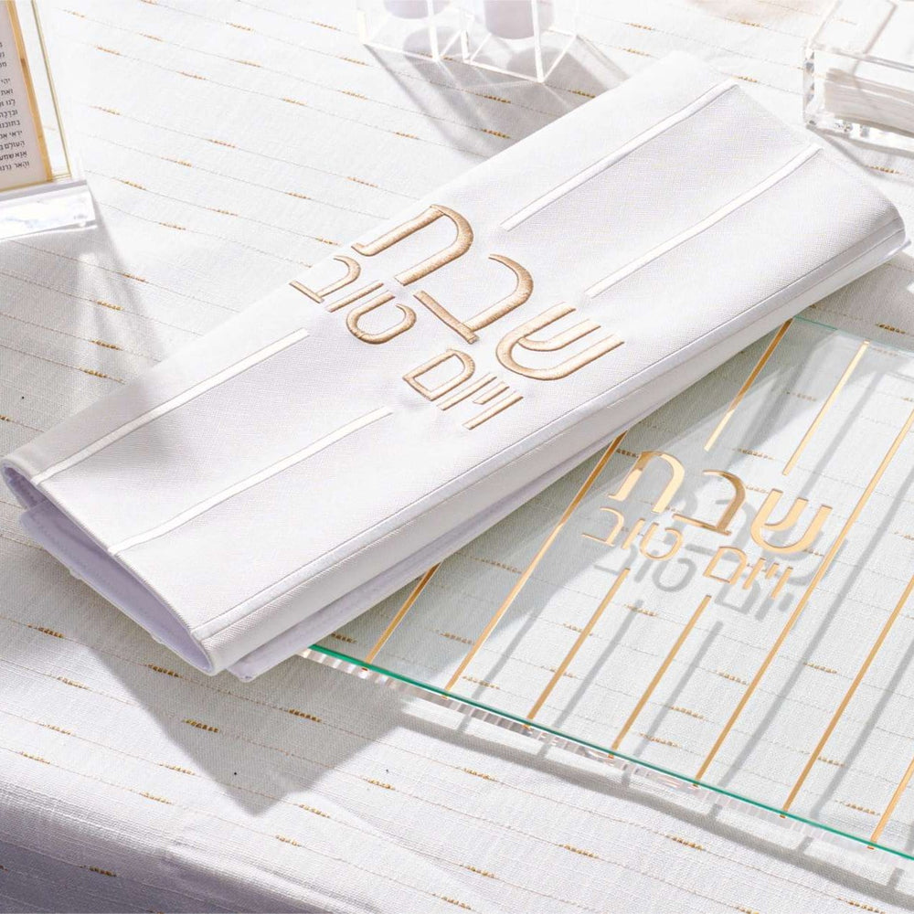 Embroidered Lines Challah Cover