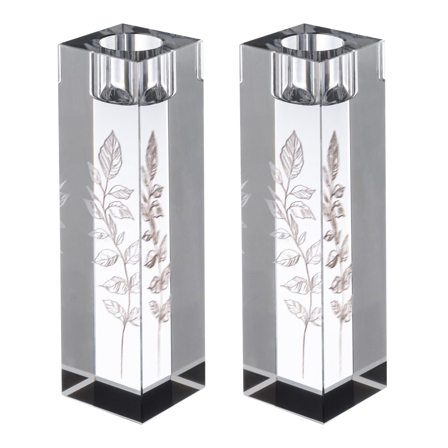 Engraved Crystal Candlesticks - Waterdale Collection