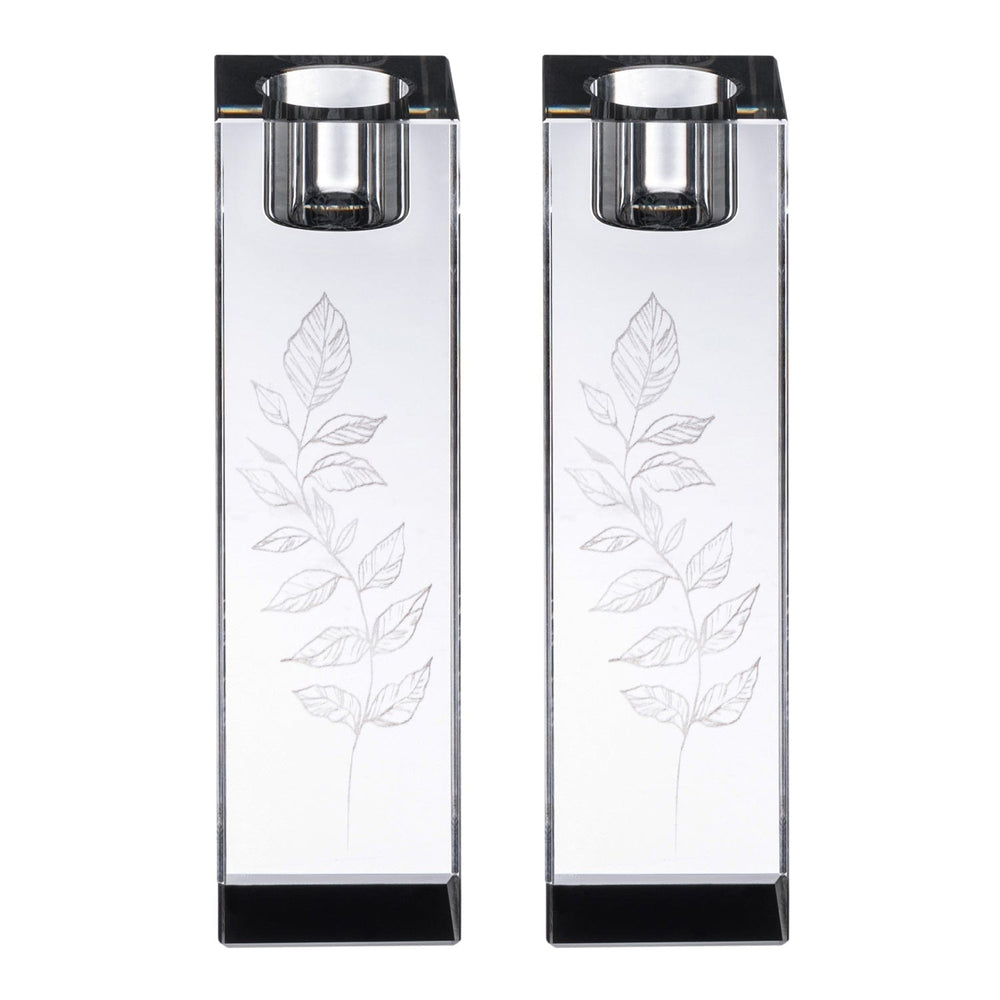 Engraved Crystal Candlesticks - Waterdale Collection