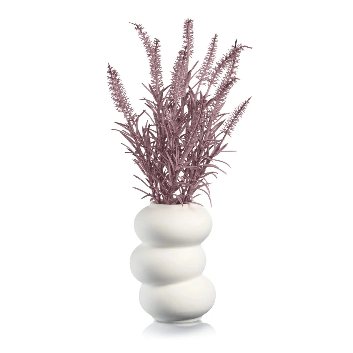 Faux Floral Donut Vase Purple by Waterdale Collection, 12x3 inches Home Decor