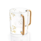 Lucite Gold Floral Bird washing cup on a white background - Waterdale 