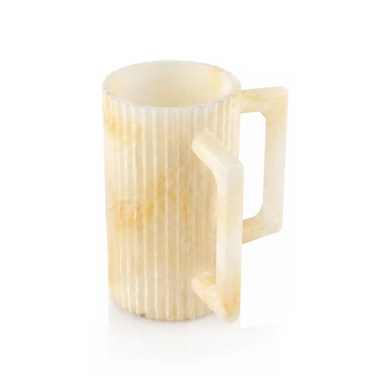 Fluted gold resin washing cup with two handles for Netilat Yadayim.