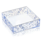 Blue and white French toile patterned towel set in a clear display box by Waterdale Collection