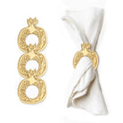 Gold pomegranate napkin rings in Lucite, set of 4, from Waterdale Collection