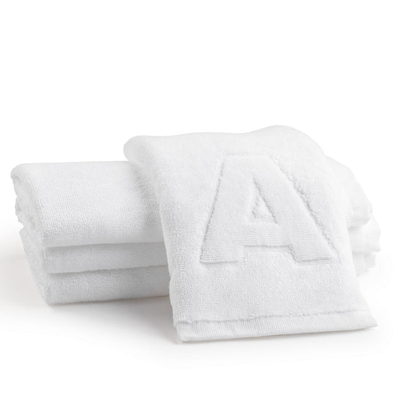 Initial Embossed Finger Towel - Waterdale Collection
