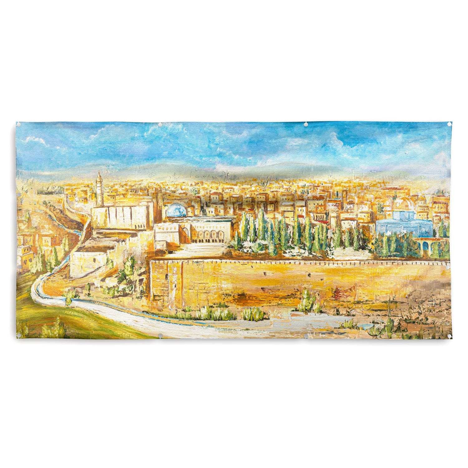 Jerusalem in Color Vinyl Sukkah Decoration - Waterdale Collection