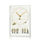 Kosel pearlstone frame desk clock with Kotel wall artwork and gold hands – Waterdale Collection