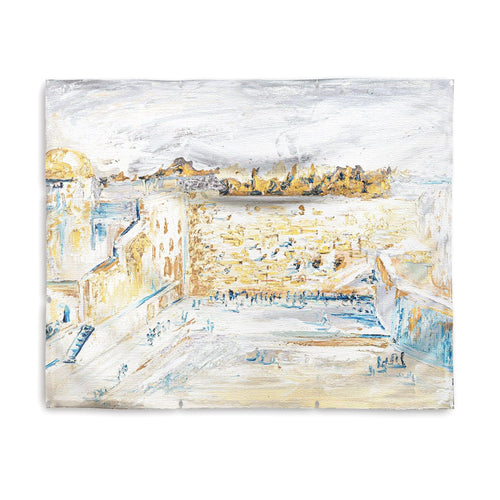 Kosel Plaza of Gray & Gold Vinyl Sukkah Decoration - Waterdale Collection