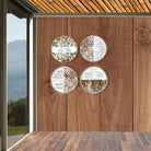 All the Leaf sukkah decorations hung together on a sukkah wall, 16" round Lucite sukkah art for Sukkot