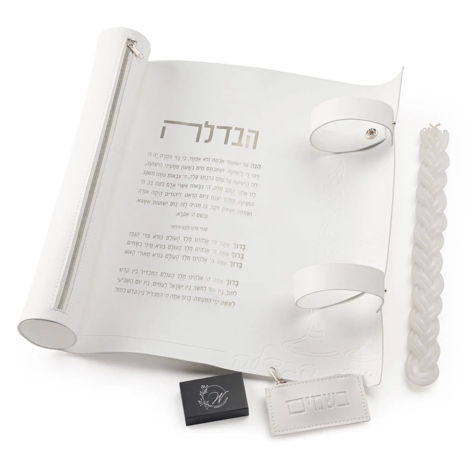 Leather Havdalah Mat (Set) | Travel-Friendly Faux Leather Art