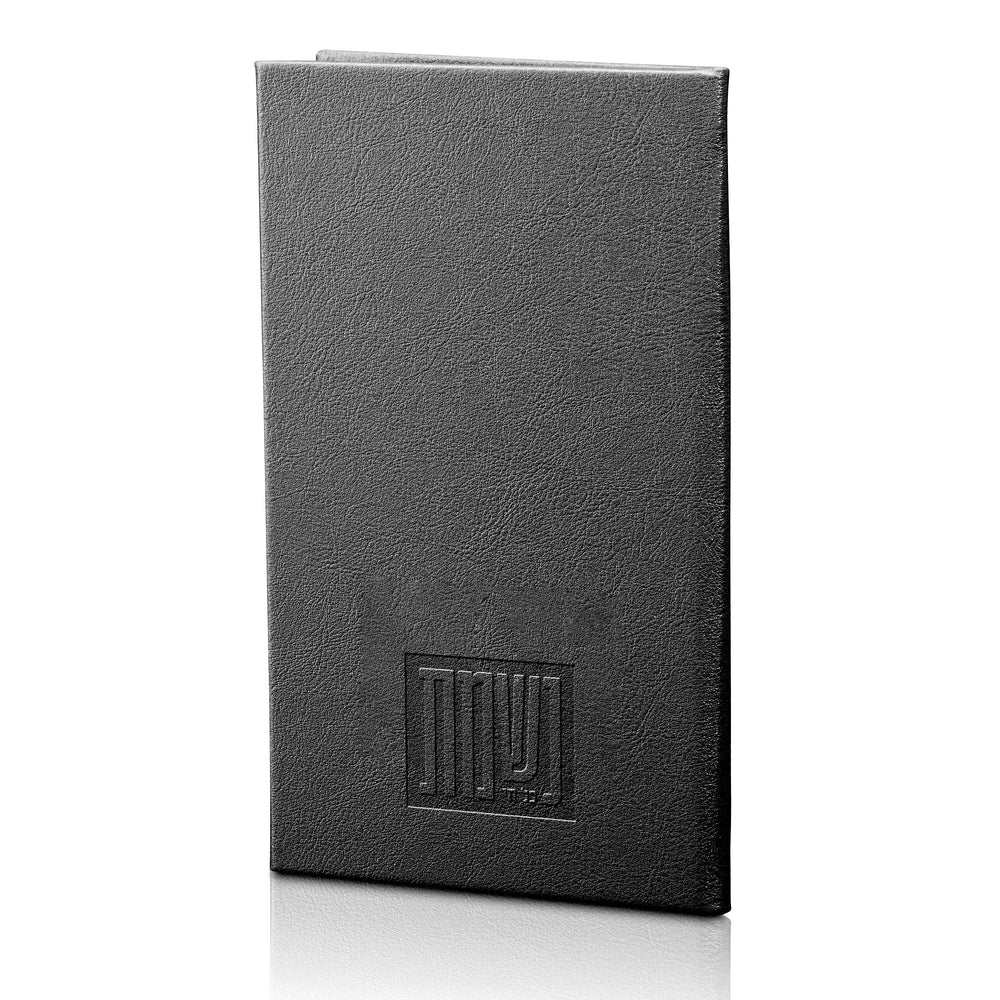 Black Leather Painted Nishmas Booklet | Waterdale Collection