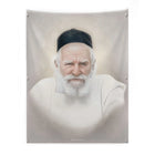 Light Gedolim vinyl sukkah decoration, painted portrait of R' Moshe Feinstein, 18" x 24" Sukkot wall art