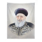 Light Gedolim vinyl sukkah decoration for Succos, painted portrait of R' Ovadia Yosef on 18" x 24" vinyl