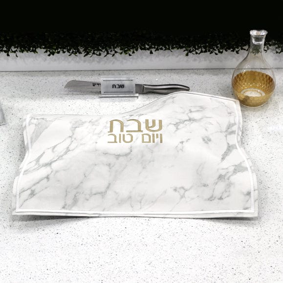 Marble Challah Board & Cover Set