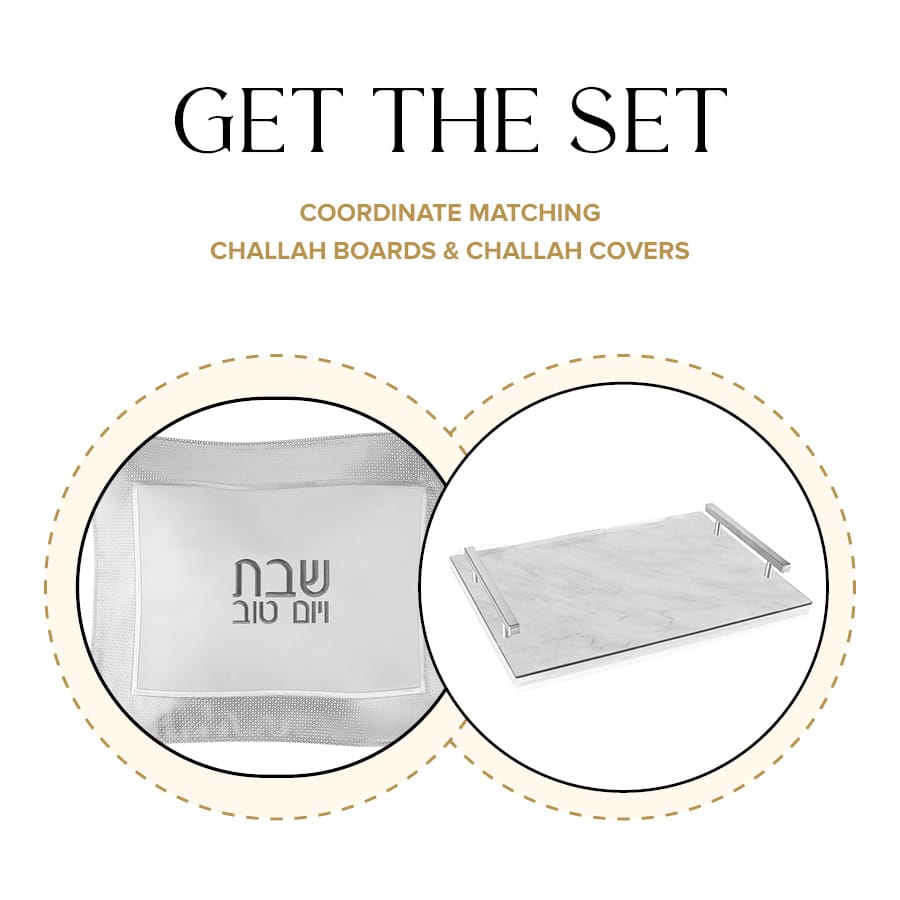 Marble Challah Board & Cover Set