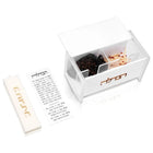 Mini Havdalah Set by Waterdale Collection in white box with black candlestick, spice container, and instruction card included.