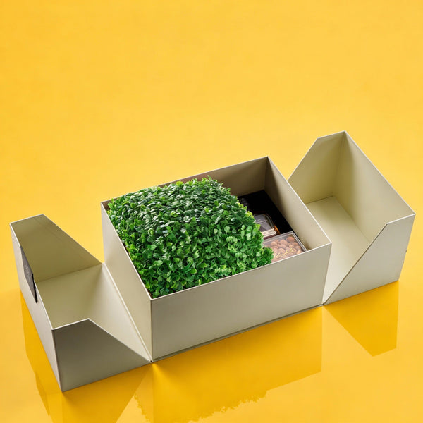 Luxury Mishloach Manot corporate Purim gift box with premium wine and Judaica items in elegant packaging - Waterdale Collection