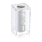 Clear acrylic Havdalah set bundle by Waterdale Collection with compartments for spices and candle holder displayed on white background.