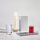 Mixed Havdalah Set by Waterdale Collection displaying glass candlestick, spice holder, and wine cup on white surface