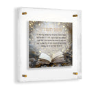 Mizmor Lesoda floating wall art frame with pearl marble background and open book design, displayed as modern wall decor by Waterdale Collection.
