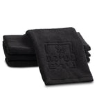 Black Netilas Yadayim set from Waterdale Collection featuring embroidered towels and pitcher for ritual hand washing