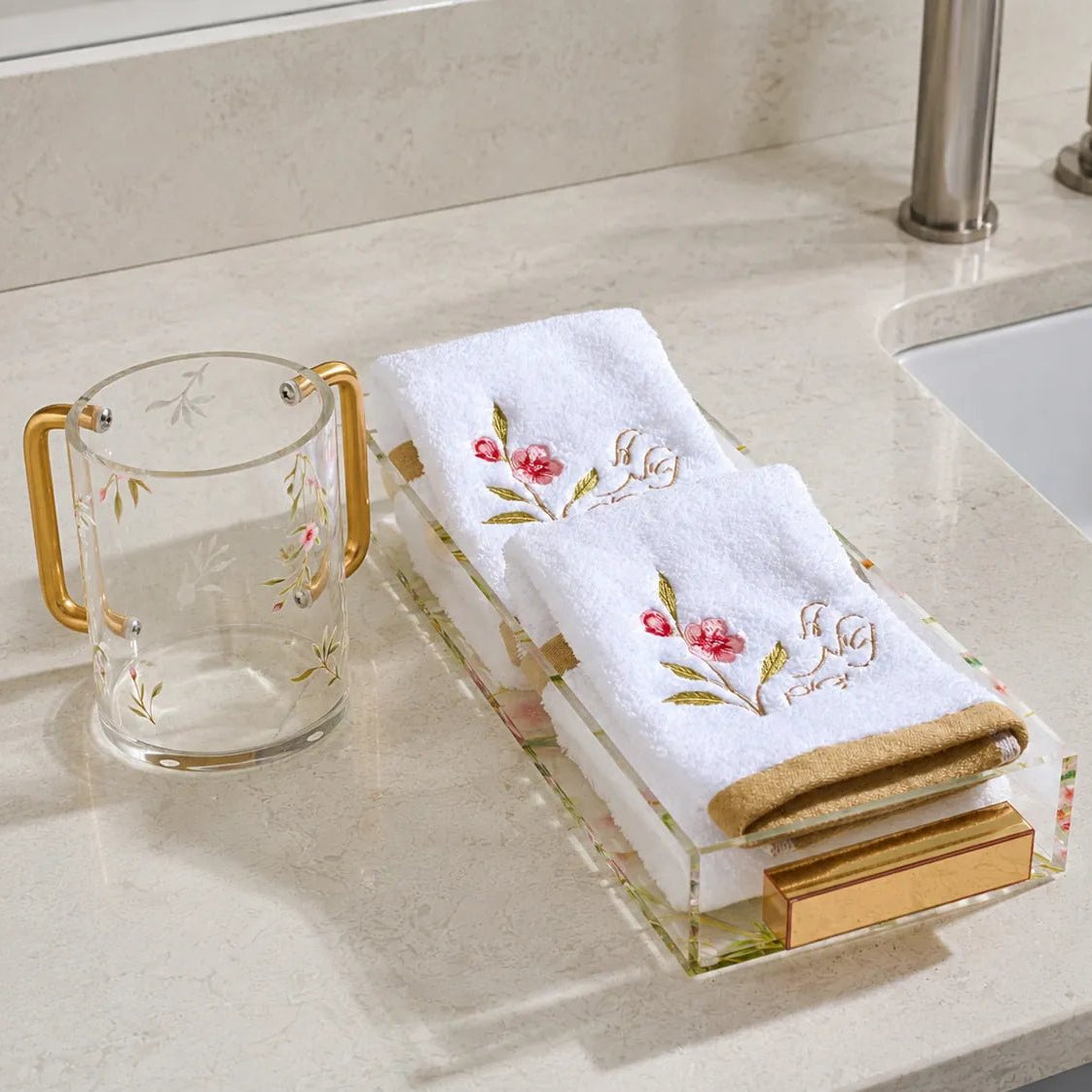 Netilas Yadayim Floral Finger Towel 