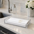 Netilas Yadayim Guest Towelettes in  atowel holder set near a sink- Waterdale Collection