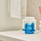 Resin washing cup for Netilat Yadayim, , decorative bathroom hand towel, marble-look resin washing cup, contemporary Jewish home bathroom accessory.