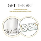 Onyx Butterfly Challah Board and Cover Set by Waterdale Collection featuring matching ceramic board and fabric cover with delicate butterfly pattern design