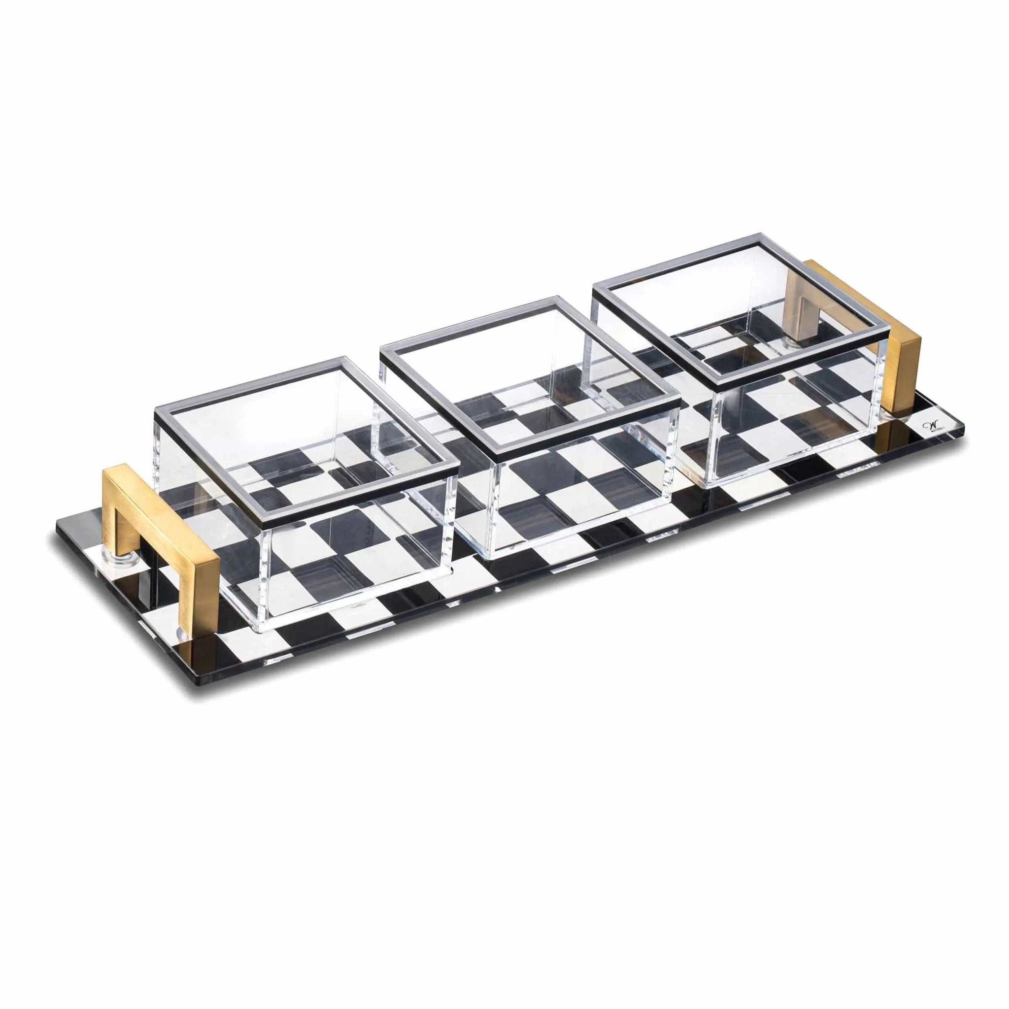 Onyx 3 Sectional Dip Bowl Set - Waterdale Collection