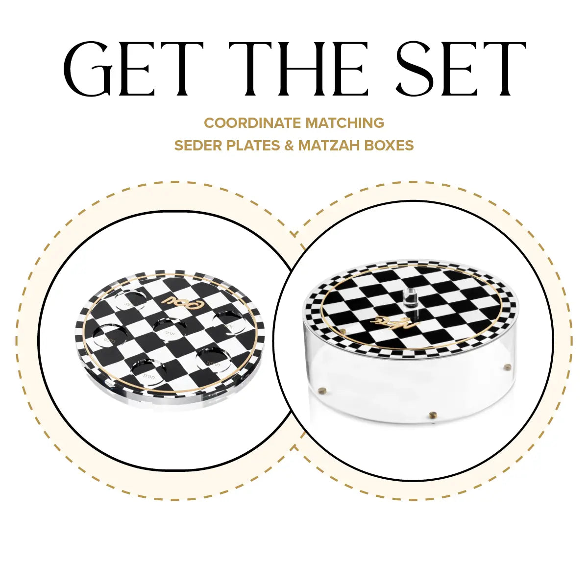Onyx Seder Plate & Matzah Box Set - Waterdale Collection