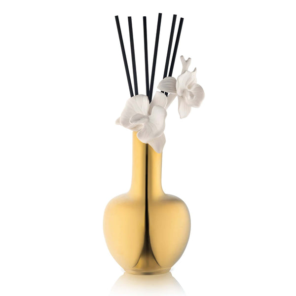 Minimalist Orchid fragrance diffuser by Waterdale Collection, sophisticated botanical home scent for modern Shabbat and holiday gifting.