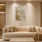 Decorative family tree wall art with gold tree design painted by batya